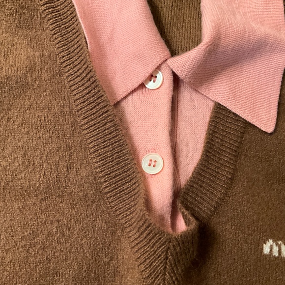 Miu Miu layered wool and cashmere polo shirt size 36 - Picture 10 of 12